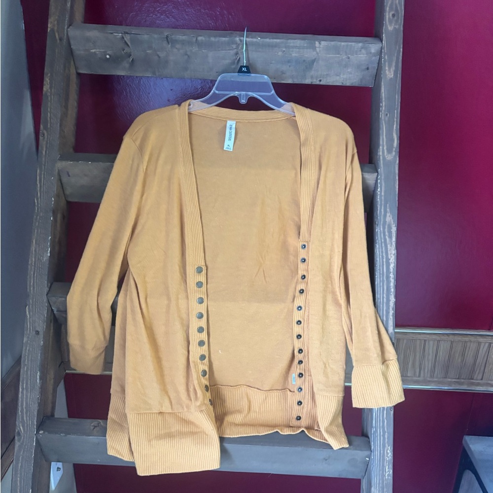 Women's Mustard Cardigan Sweater